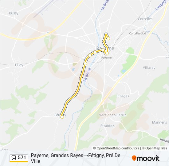 571 Bus Line Map