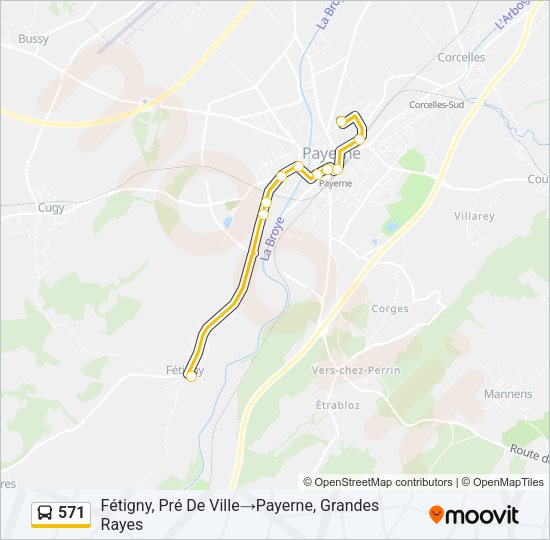 571 Bus Line Map