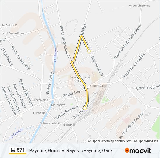 571 Bus Line Map