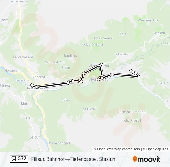 572 Bus Line Map