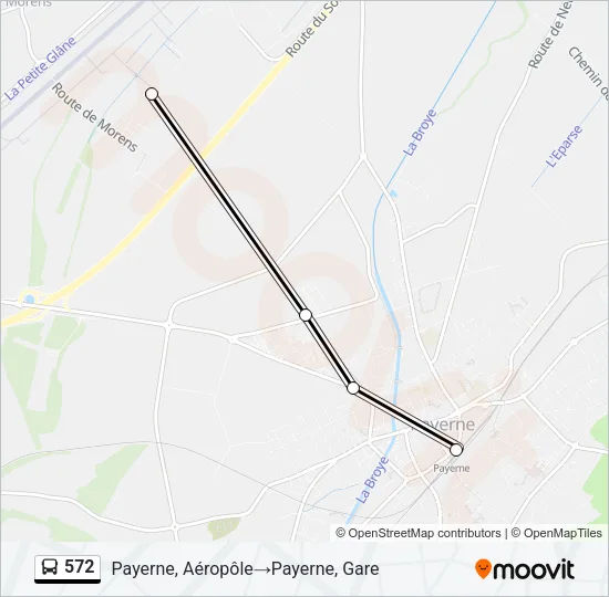 Plan de la ligne 572 de bus