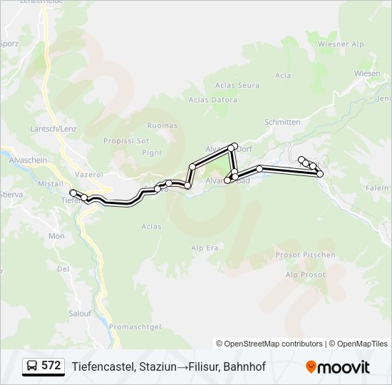 572 Bus Line Map