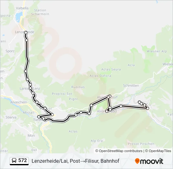 572 Bus Line Map