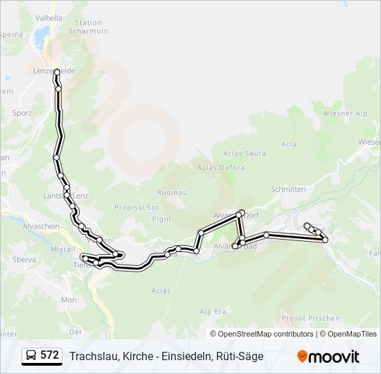 Plan de la ligne 572 de bus