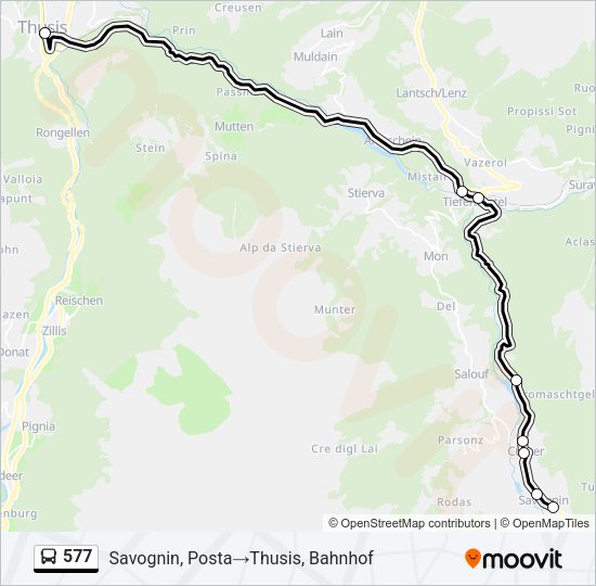 577 Bus Line Map