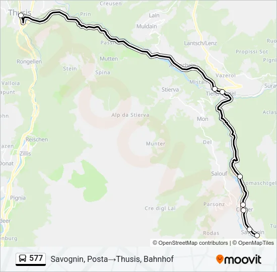 577 Bus Line Map