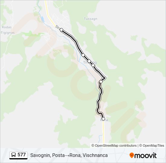 577 Bus Line Map