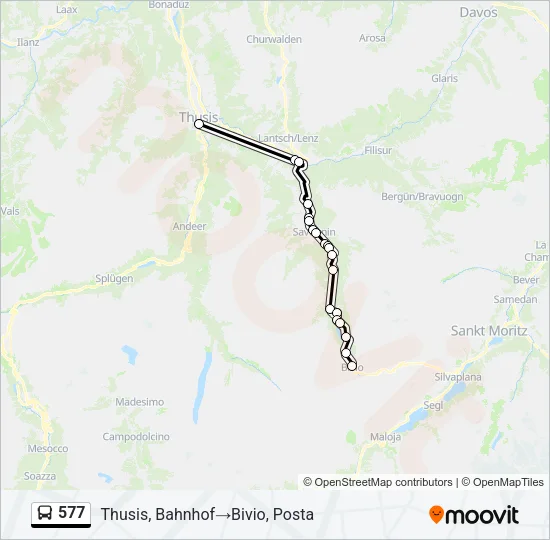 577 Bus Line Map