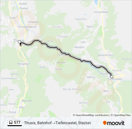 577 Bus Line Map