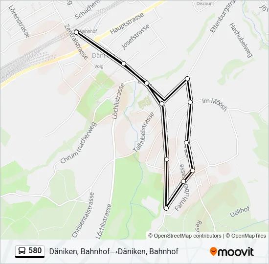 580 Bus Line Map