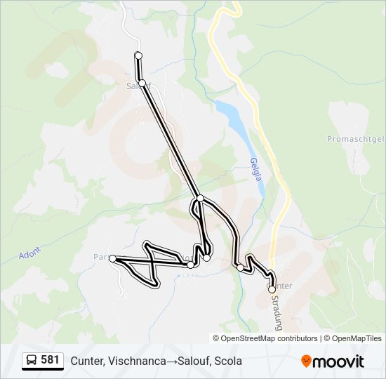581 Bus Line Map