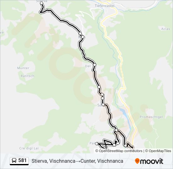 581 Bus Line Map