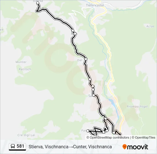 581 Bus Line Map