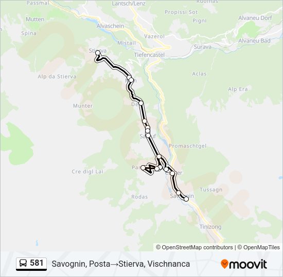 581 Bus Line Map