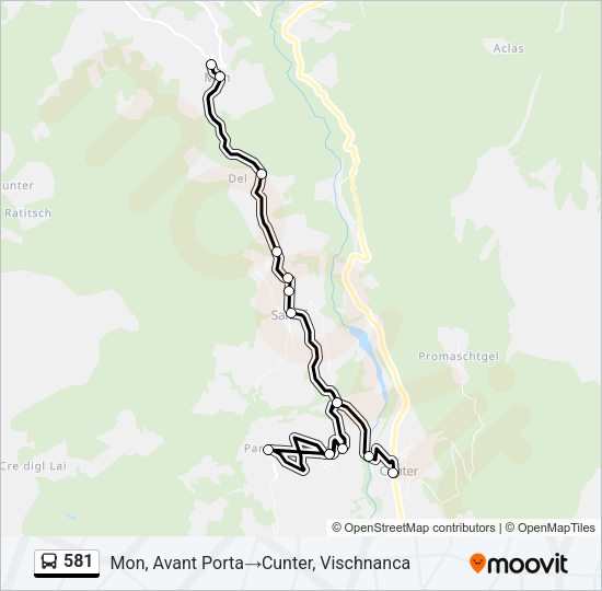 581 Bus Line Map