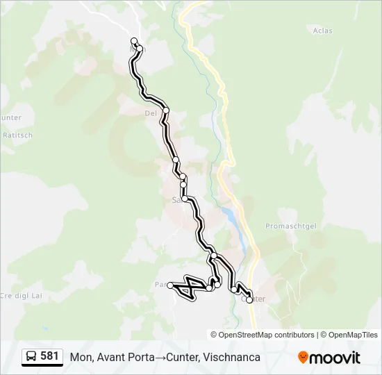 581 Bus Line Map