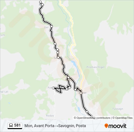 581 Bus Line Map