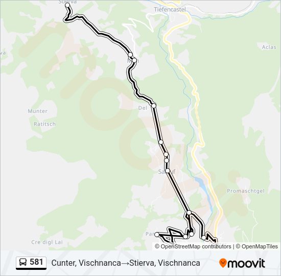 581 Bus Line Map