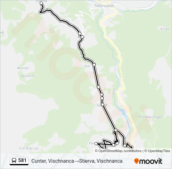 581 Bus Line Map