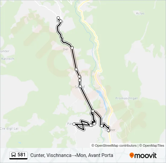 581 Bus Line Map
