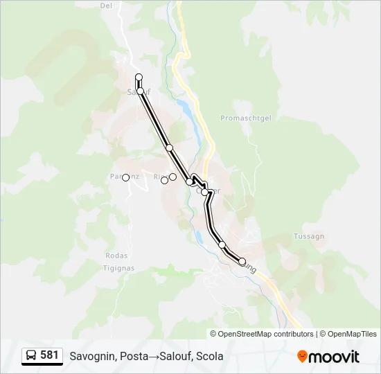 581 Bus Line Map