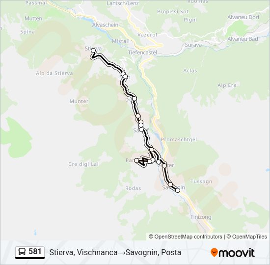 581 Bus Line Map