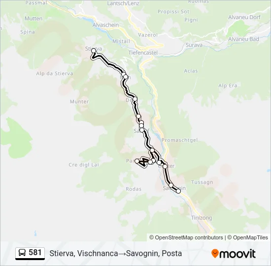 581 Bus Line Map