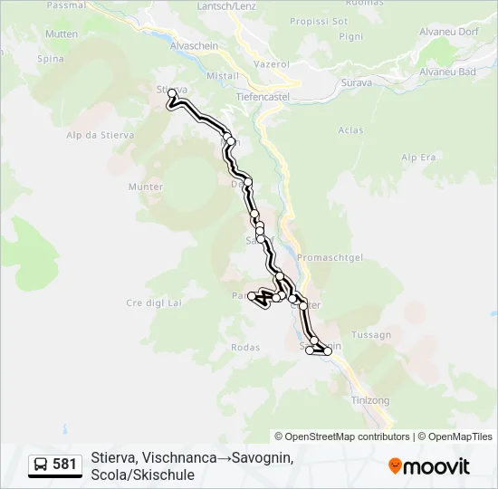 581 Bus Line Map