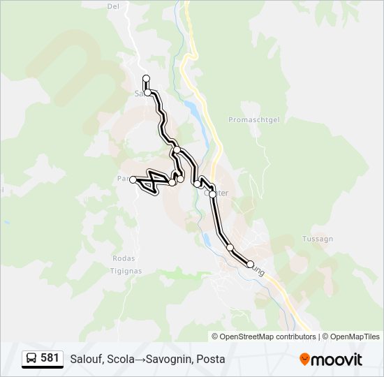 581 Bus Line Map