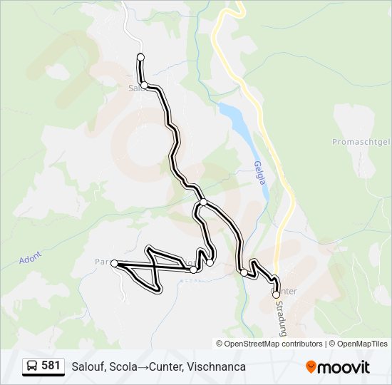 581 Bus Line Map