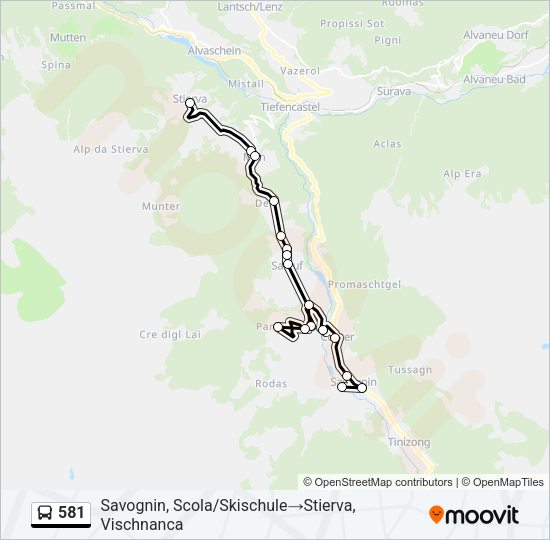 581 Bus Line Map