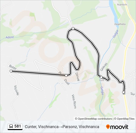 581 Bus Line Map