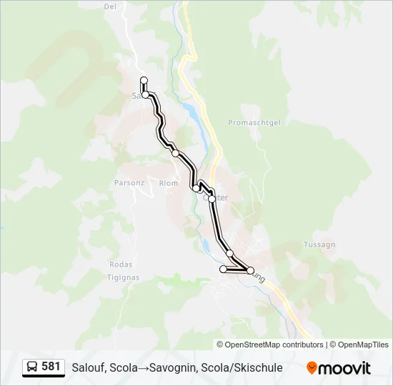 581 Bus Line Map
