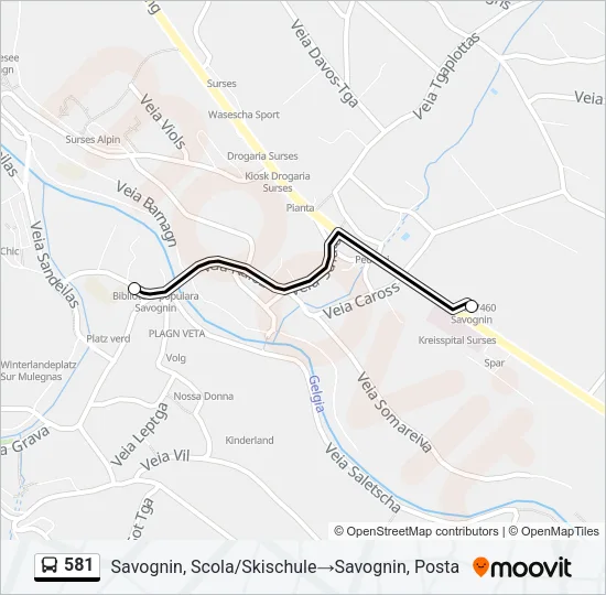 581 Bus Line Map
