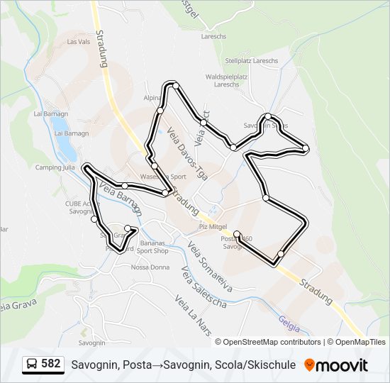 582 Bus Line Map