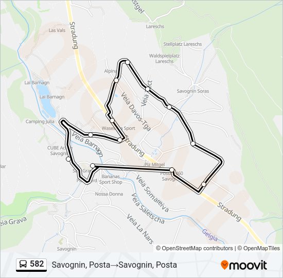 582 Bus Line Map