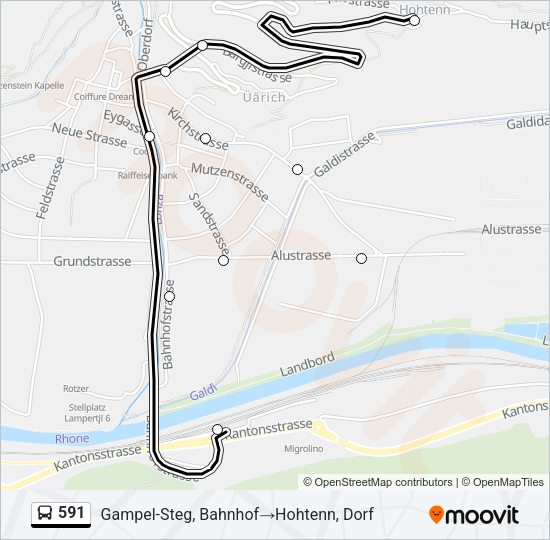 591 Bus Line Map