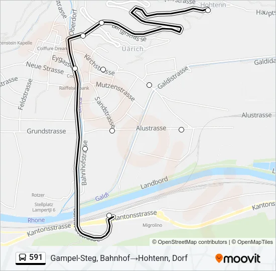 591 Bus Line Map