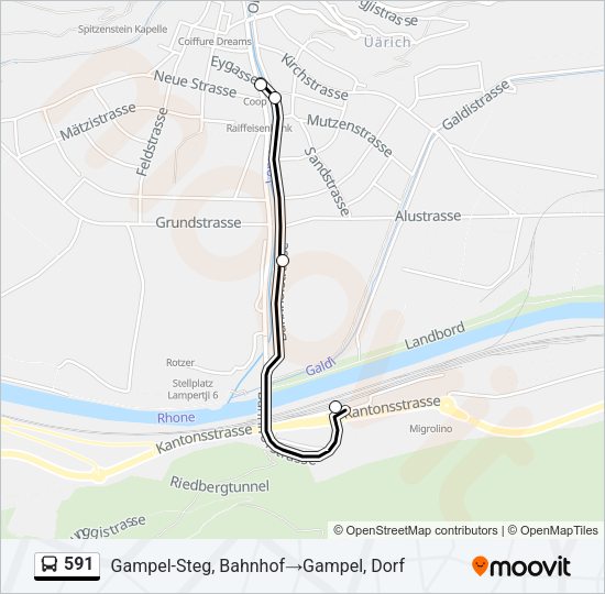 591 Bus Line Map