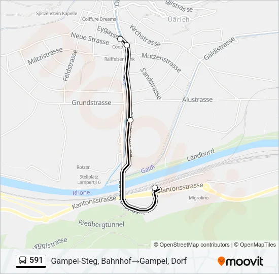 591 Bus Line Map