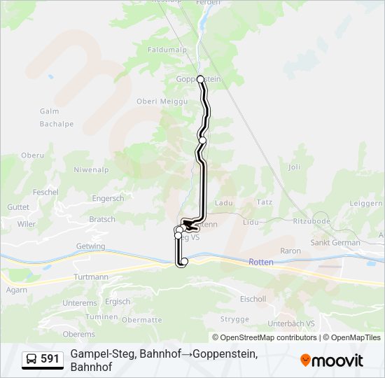 591 Bus Line Map