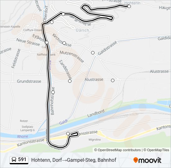 591 Bus Line Map