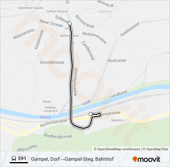 591 Bus Line Map