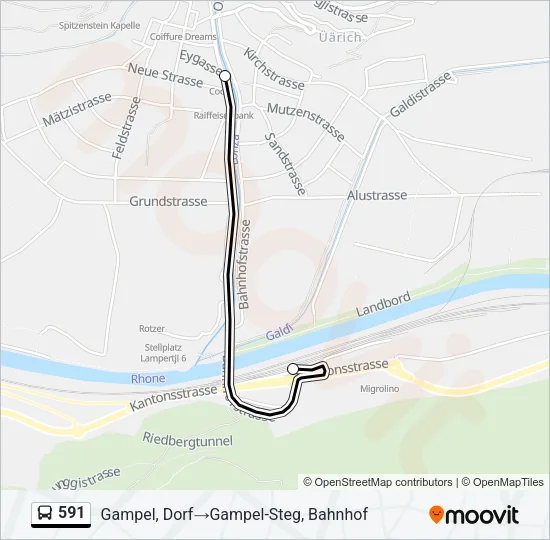 591 Bus Line Map