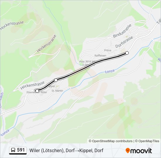 591 Bus Line Map