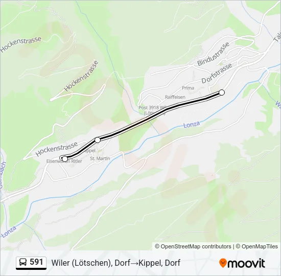 591 Bus Line Map