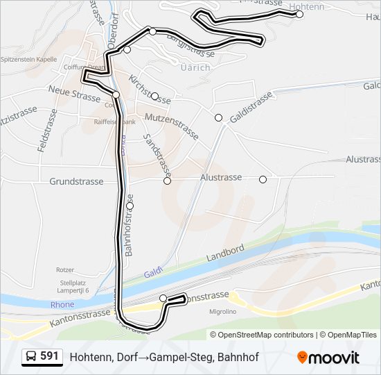 591 Bus Line Map