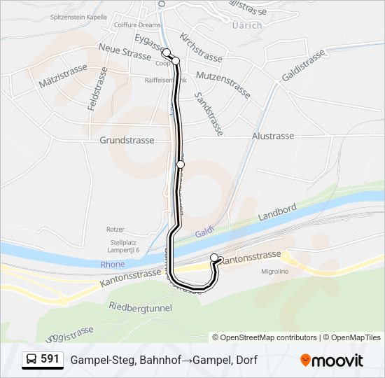 591 Bus Line Map