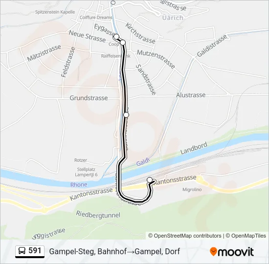 591 Bus Line Map