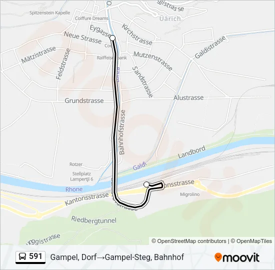591 Bus Line Map